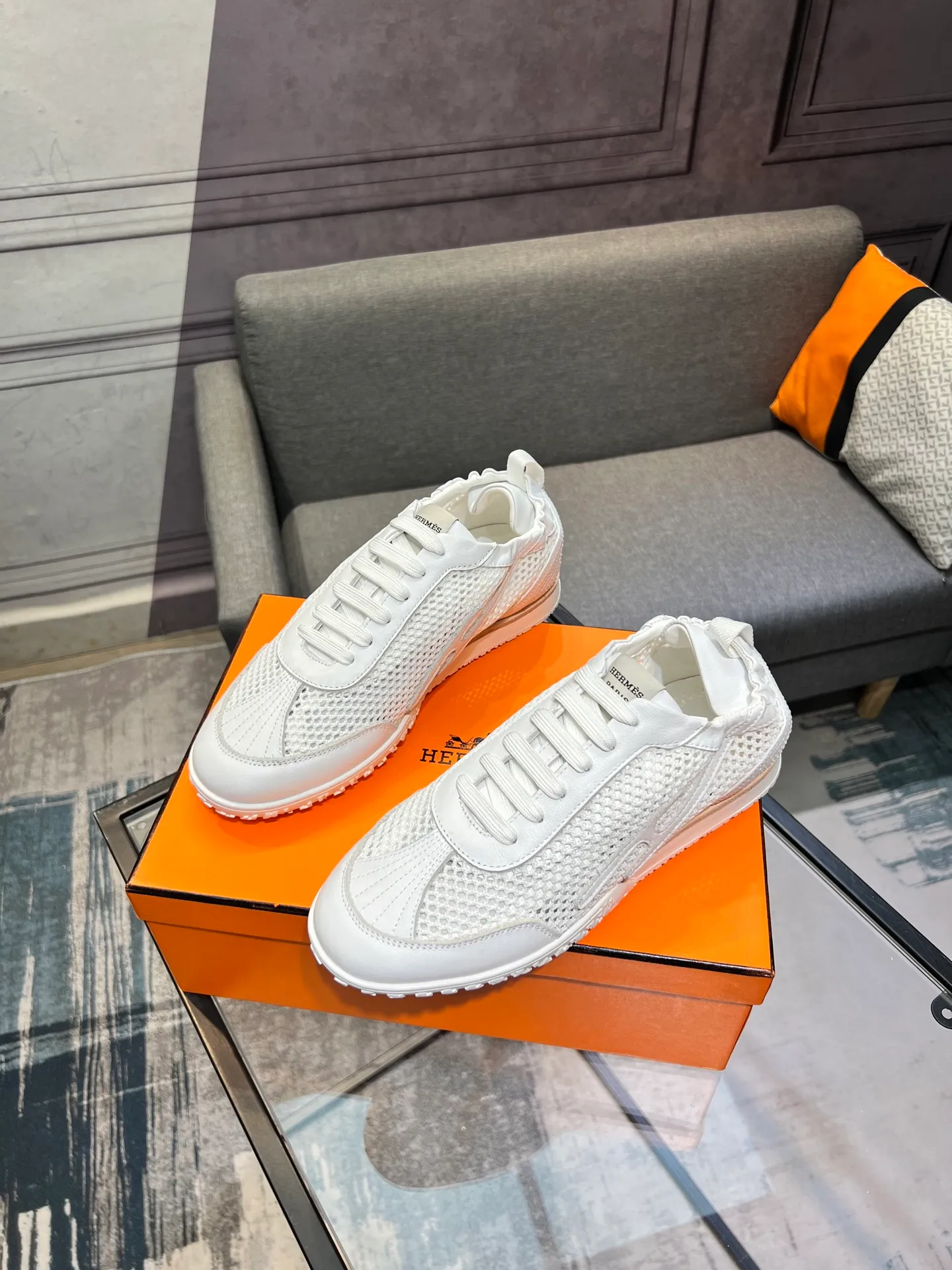 Men's shoes 💰700 [HERMES] Hermès - High-end quality original order 🔍🔍 - Upper: 🔝 cowhide suede splicing design - Inner lining: imported mixed sheepskin - Outsole: TPR foam · Rubber: two-color combined molding outsole - Super high quality control · Fine workmanship: highlighted (high-end, luxury, grade) -Size: 38-44 (45, 46, can be customized)